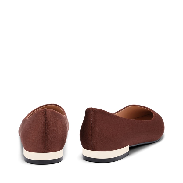Pointed Toe Ballet Flats - BROWN SUEDE - 3
